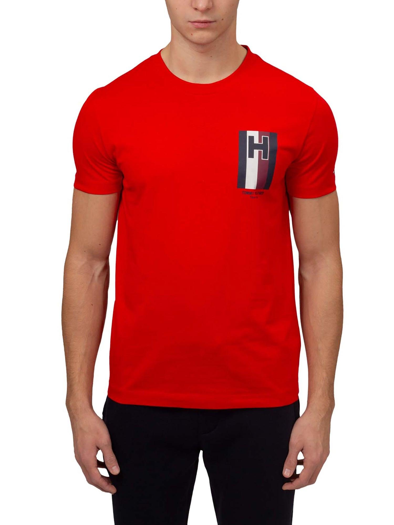 T-shirt Emblem cotone rosso - CityModa