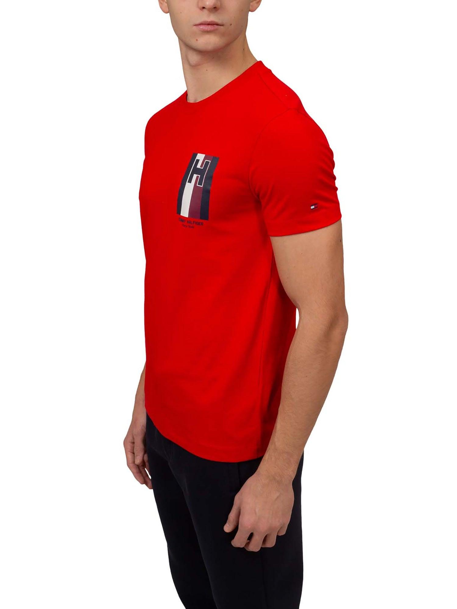 T-shirt Emblem cotone rosso - CityModa