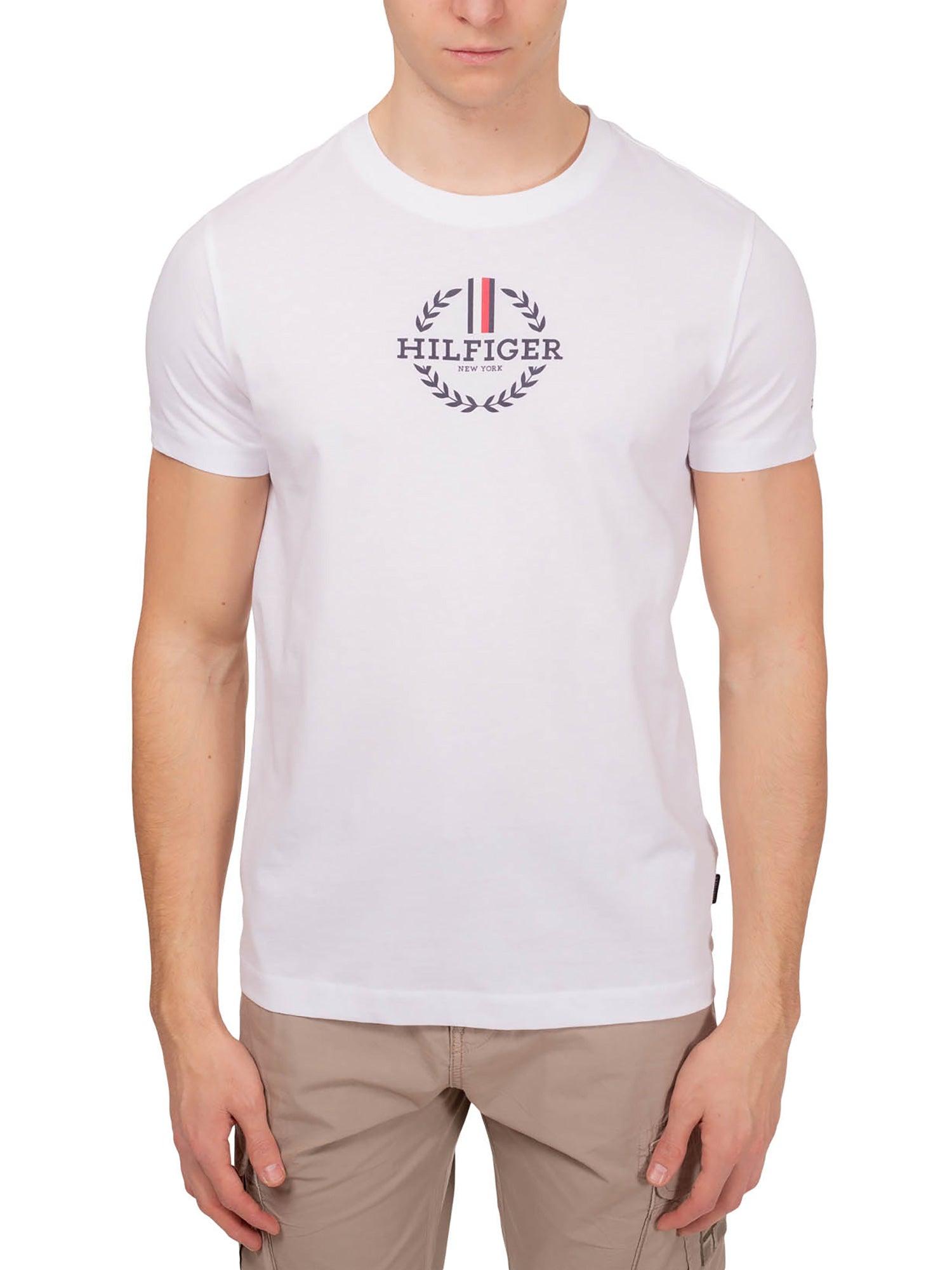 T-shirt global stripe wreath bianco - CityModa